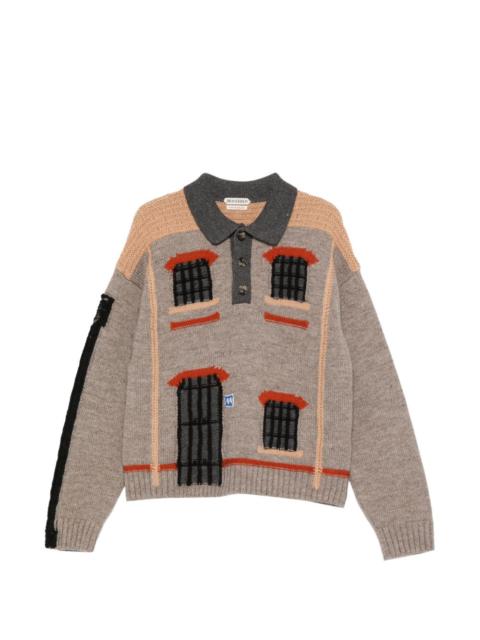 JW Anderson applique collared knitwear