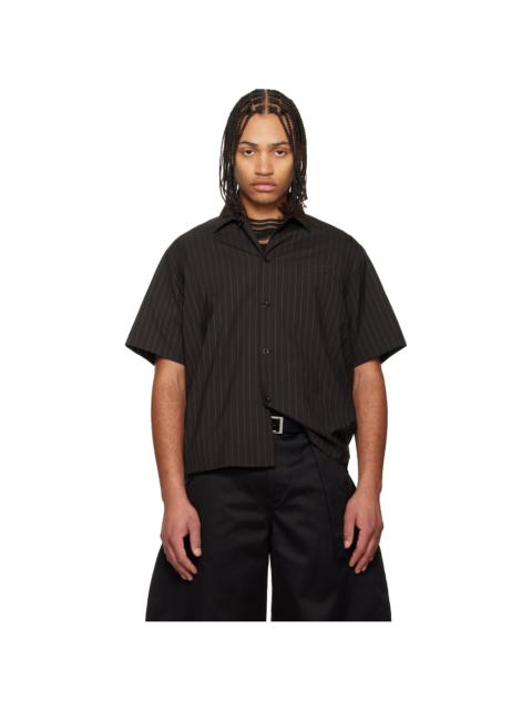 Brown Chalk Stripe Shirt