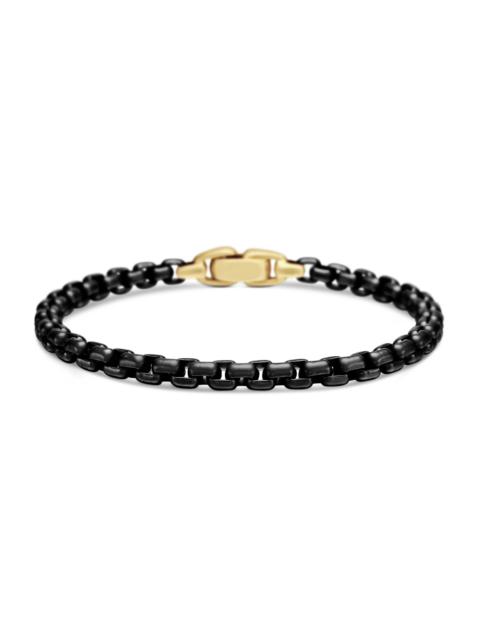 DAVID YURMAN Men's Box Chain Bracelet in Stainless Steel and 14K Yellow Gold - Black