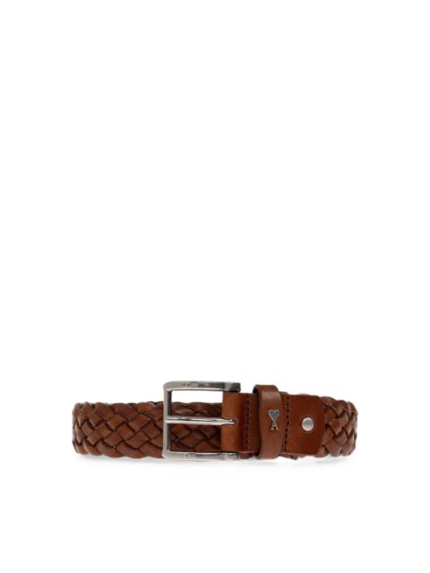 AMI Paris BROWN BRAIDED PARIS PARIS COW LEATHER BELT 30MM