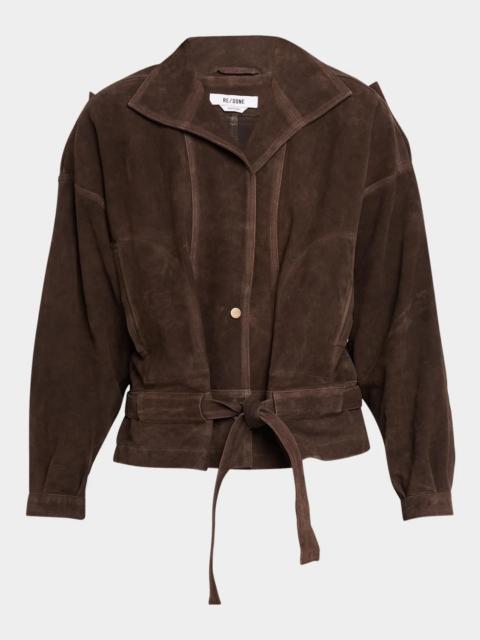 RE/DONE Debbie Belted Suede Jacket