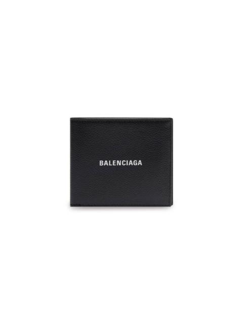 BALENCIAGA Men's Cash Square Folded Coin Wallet in Black/white