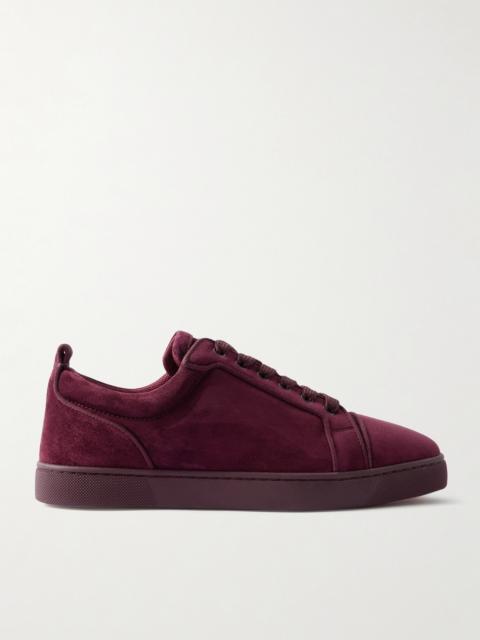 Christian Louboutin Louis Junior Grosgrain-Trimmed Suede Sneakers