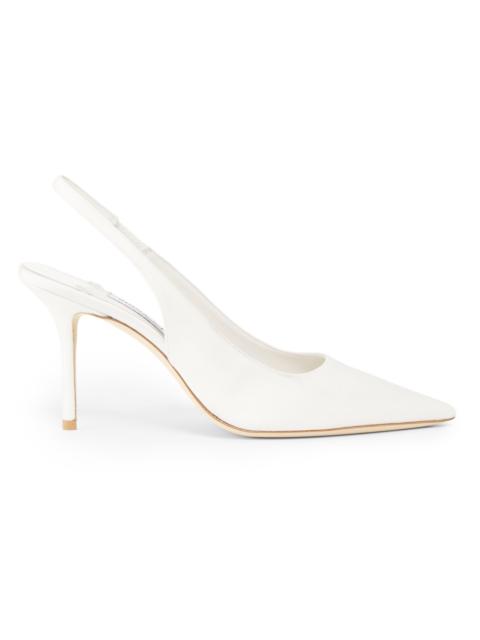 JIMMY CHOO Women's Love 85MM Satin Slingback Pumps - Ivory