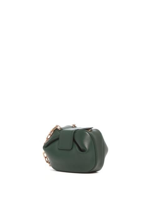 GABRIELA HEARST Soft Demi Clutch with Chain in English Green & Fluorescent Green Nappa Leather