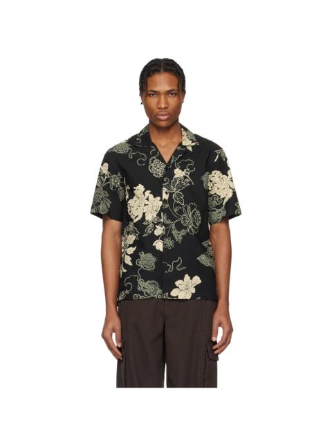 Moncler Black Floral Print Cotton Shirt