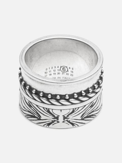 MM6 Maison Margiela DOUBLE FLORAL MOTIF RING