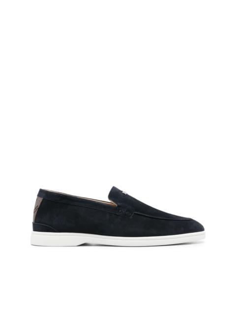 Herno monogram-heel suede loafers