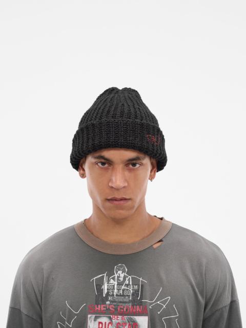 Paly Black Hand-Knit Beanie