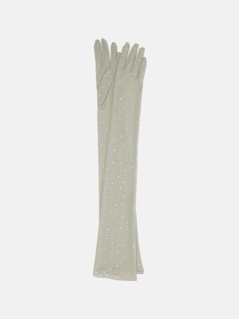 Oséree Crystal-embellished mesh gloves