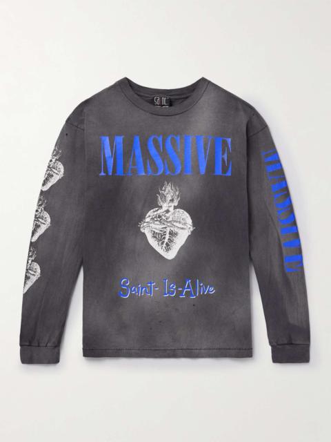 SAINT M×××××× Massive Hearts Printed Cotton-Jersey T-Shirt