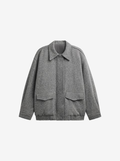 The Frankie Shop Vanves Wool Blouson Jacket - Grey Melange