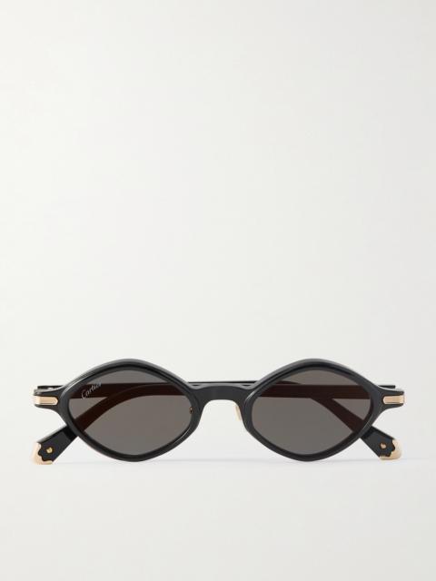 Cartier Godron Oval-Frame Acetate Sunglasses
