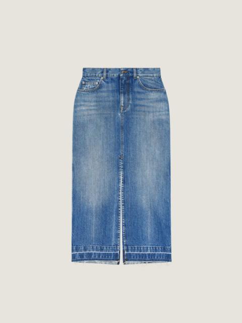 Givenchy MIDI PANTS SKIRT IN MEDIUM BLUE DENIM