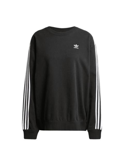 adidas adidas 3 Stripes Long Sleeves Sweat Top 'Black White' JD0891