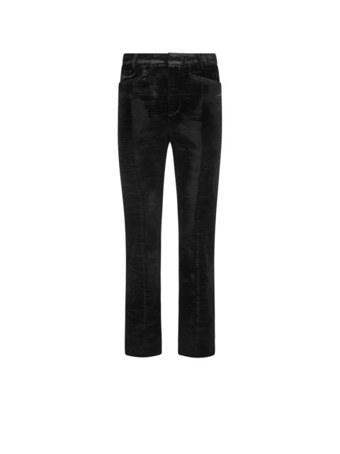 TEXTURED VELVET "WALLIS" TAILORED PANTS