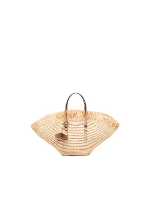 MICHAEL KORS Isa fringed woven beach bag