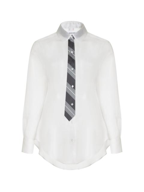 Thom Browne Tie-Appliquéd Silk Organza Shirt white