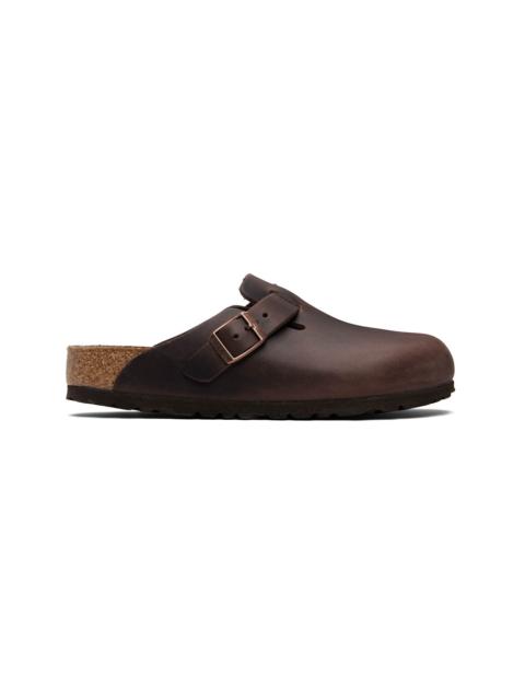BIRKENSTOCK Brown Regular Boston Oiled Leather Slip-on Loafers