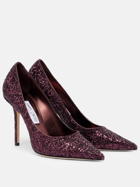 JIMMY CHOO Love 100 glitter pumps