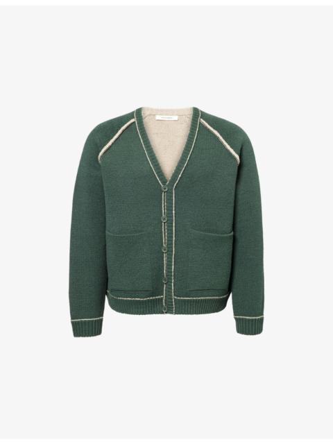 Craig Green V-neck Contrast-Trim Knitted cardigan