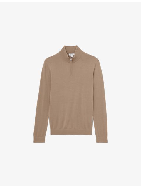 REISS Blackhall Half-Zip Merino Wool Jumper
