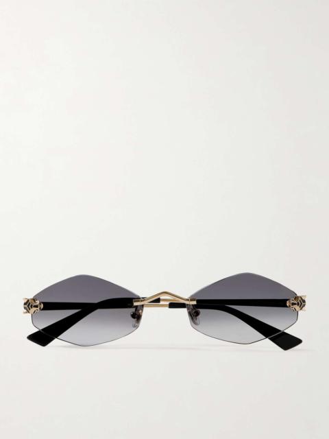 Cartier Panthère hexagon-frame gold-tone sunglasses Gold