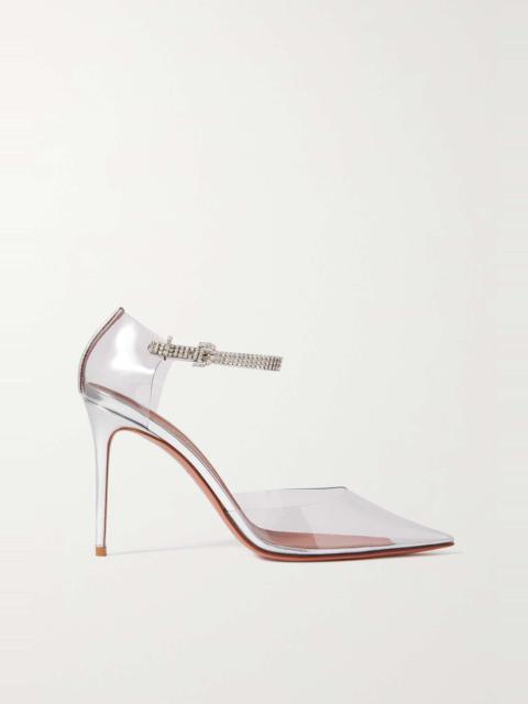 Amina Muaddi Ursina crystal-embellished floral-print satin pumps