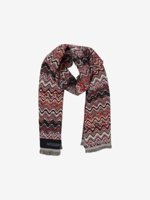 Missoni zigzag knit wool scarf