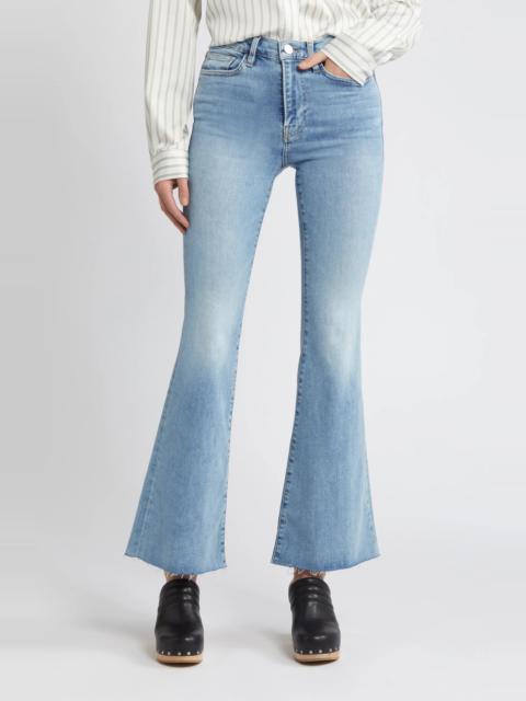 Le Easy Raw Hem Mid Rise Flare Jeans