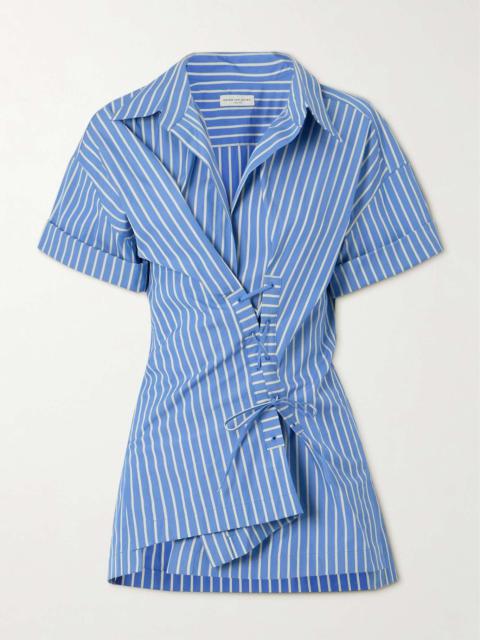 Dries Van Noten Striped lace-up cotton-poplin shirt
