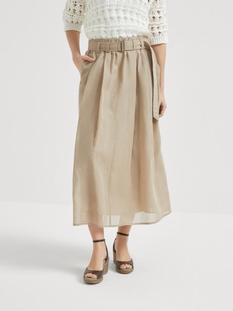 Brunello Cucinelli Cotton organza full skirt with monili