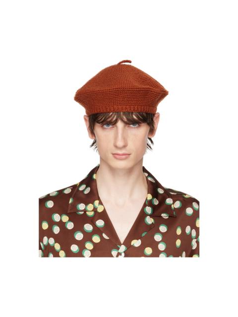 Brown Crochet Beret