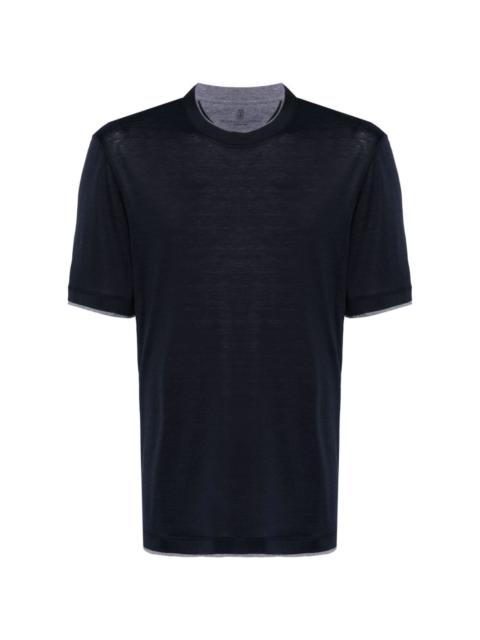 contrast-trim T-shirt