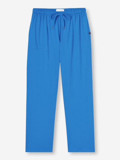 Derek Rose Men's Lounge Trousers Basel Micro Modal Stretch Azure Blue