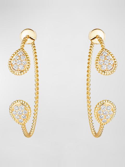Boucheron Serpent Boheme 18K Yellow Gold Diamond Hoop Earrings