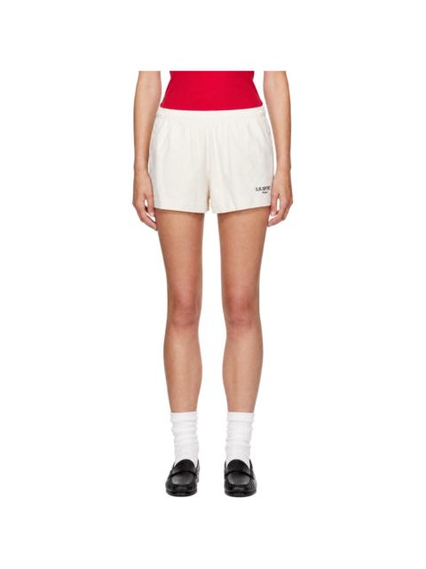 Sporty & Rich Off-White 'SR Sport' Embroidered Disco Shorts