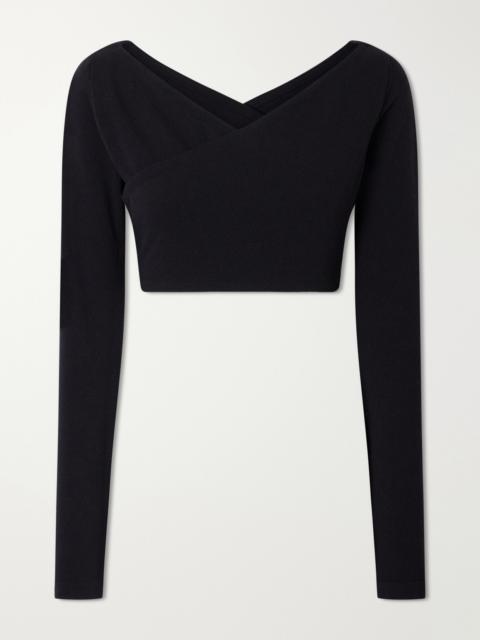 Alaïa Cotton-blend Stretch-crepe Cropped Top