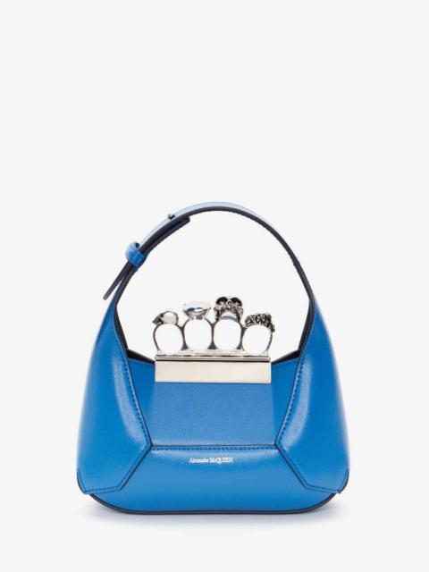 Alexander McQueen Women's The Jewelled Hobo Mini Bag in Galactic Blue
