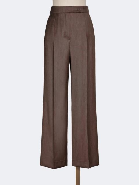 Max Mara FIORIRE Wool and silk trousers - TOBACCO