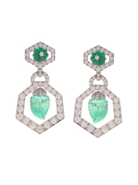 DAVID WEBB Emerald Pas De Deux Earrings