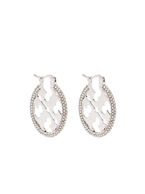 TORY BURCH logo round earrings