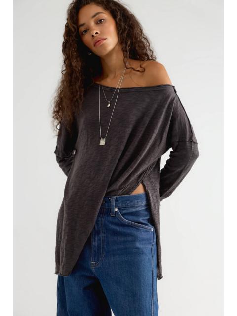 FREE PEOPLE We The Free Nyla Off-The-Shoulder Long Sleeve Tee