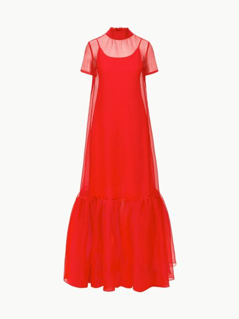 STAUD CALLUNA DRESS RED ROSE