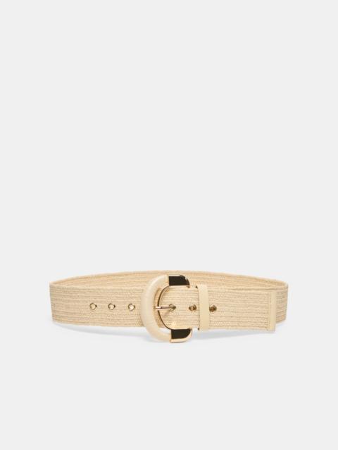 dolce vita RAFFIA OVERSIZED BUCKLE BELT NATURAL