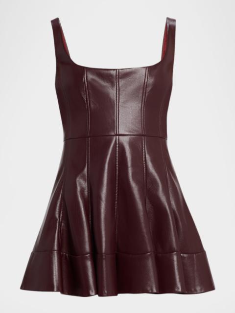 LoveShackFancy Fauber Faux Leather Mini Dress