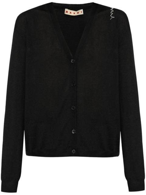 Marni embroidered-logo cardigan