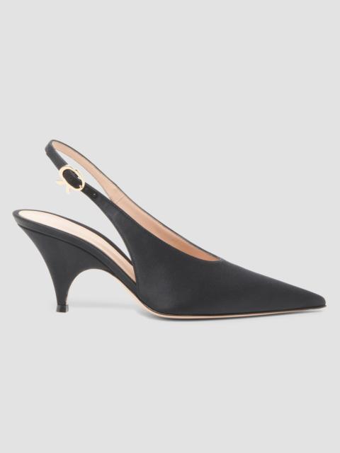 Gianvito Rossi Women's Sofia 70MM Crepe Satin Slingback Pumps - Black