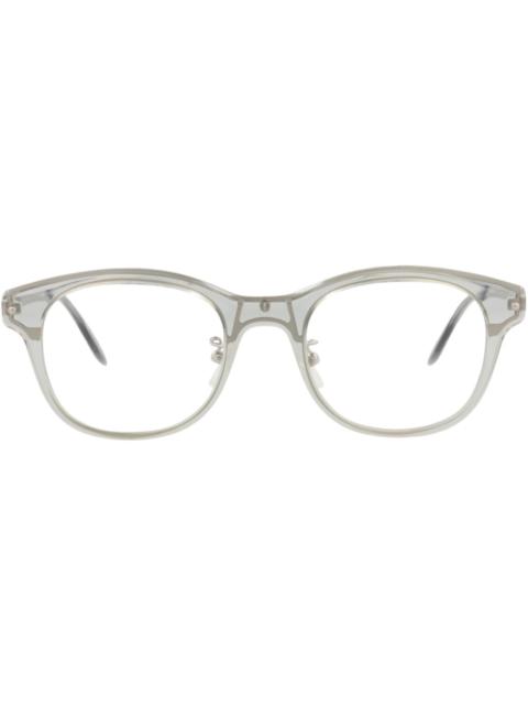 Alexander McQueen Alexander McQueen Round-Frame Acetate Optical Frames Grey Silver Transparent (AM0266O-30008681-002)