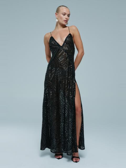 BARDOT Harper Sequin Halter Dress In Black